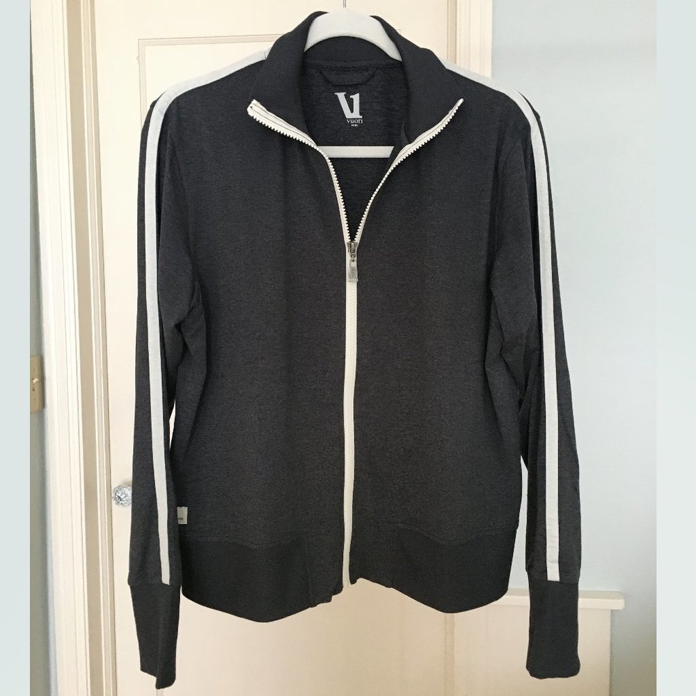 Vuori Eclipse Performance Zip-Front Track Jacket, Charcoal Heather Size L
